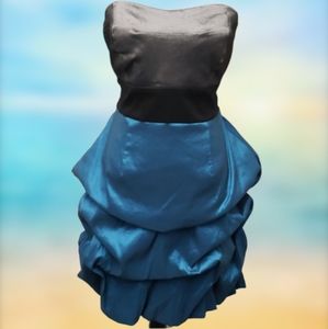 EUC wishes formal strapless dress 16 blue grey